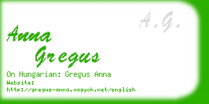 anna gregus business card